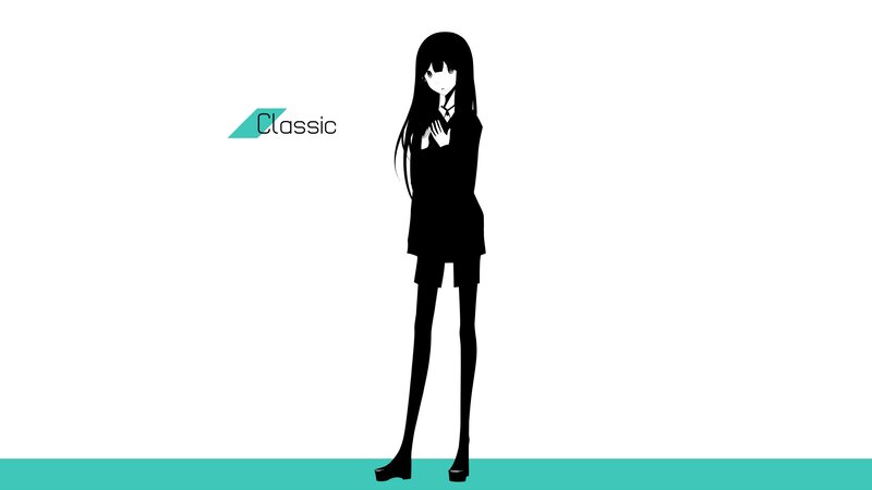 Anime Girl Silhouette — White