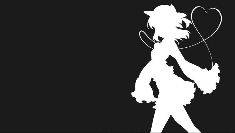 anime girl silhouette with heart