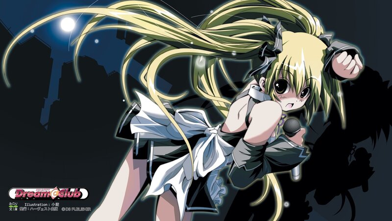 Anime girl singing at night