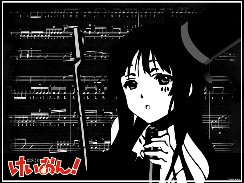 Anime Girl Singing — Black, Dramatic, Manga, Music Sheet
