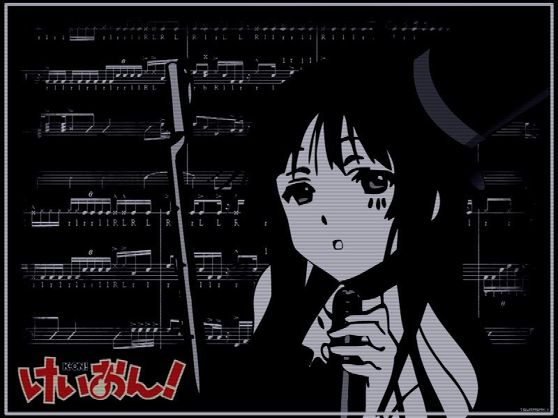 Anime Girl Singing — Black, Dramatic, Manga