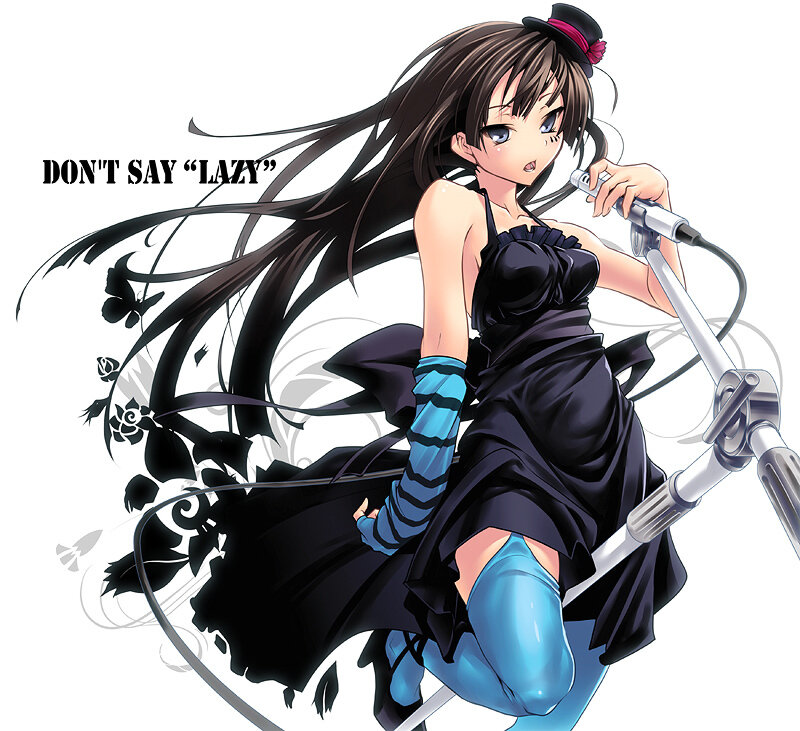 Anime Girl Singing — Black, Dramatic