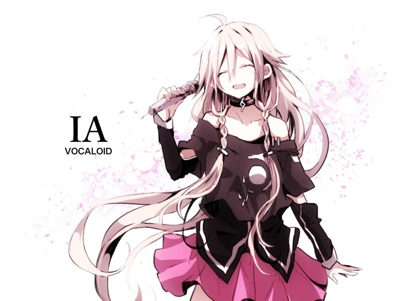 Anime Girl Singing — Black, Joyful