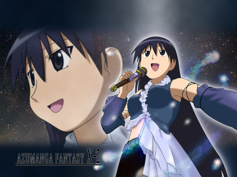 Anime Girl Singing — Blue, Dramatic, Night, Microphone