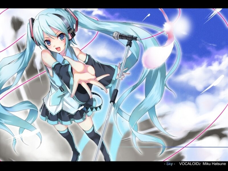 Anime Girl Singing — Blue, Dynamic
