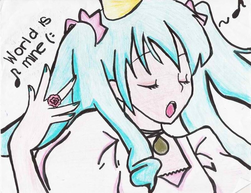 Anime Girl Singing — Blue, Joyful