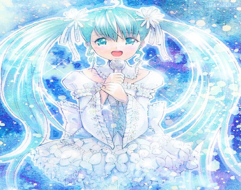 Anime Girl Singing — Blue, Magical