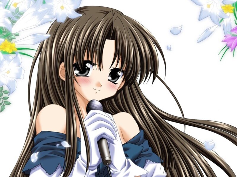 Anime Girl Singing — Brown, Calm