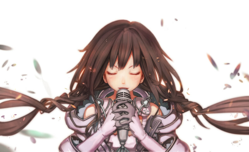 Anime Girl Singing — Brown, Serene
