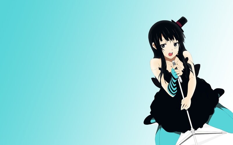 anime girl singing into microphone