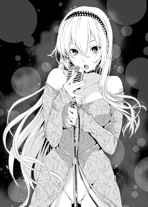 anime girl singing into microphone