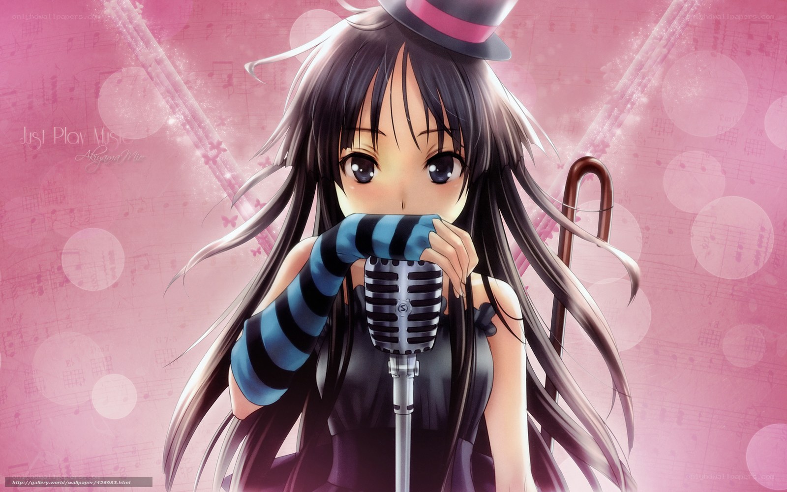 anime girl singing into microphone