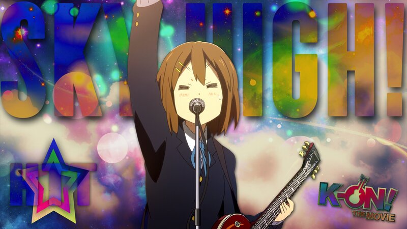 Anime Girl Singing into Microphone — Blue