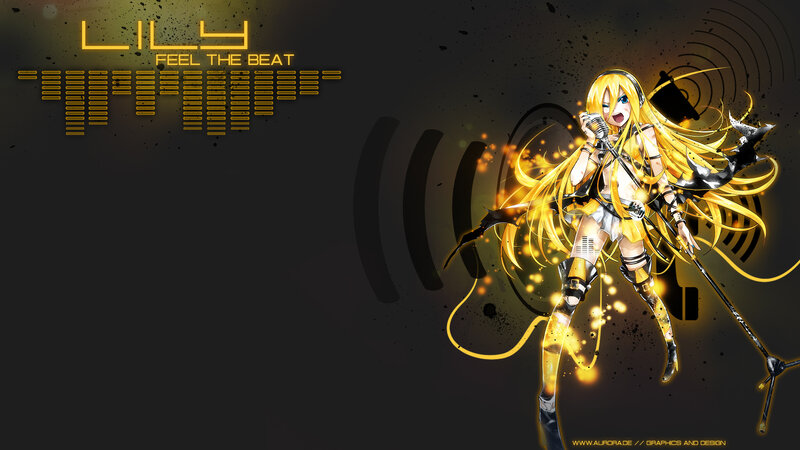 Anime Girl Singing into Microphone — Yellow