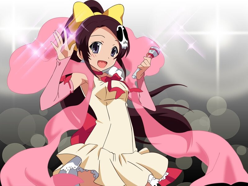 anime girl singing on stage