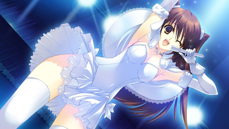anime girl singing on stage