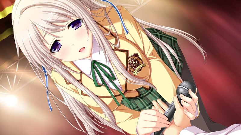 anime girl singing on stage