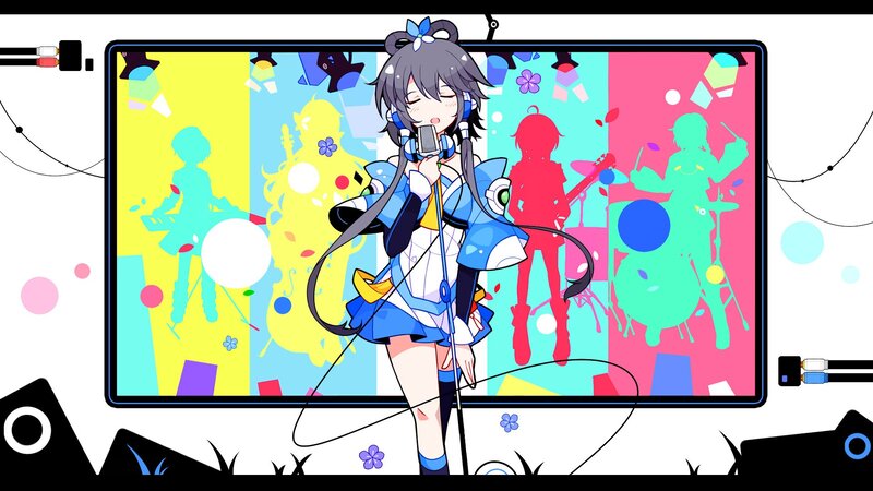 anime girl singing on stage