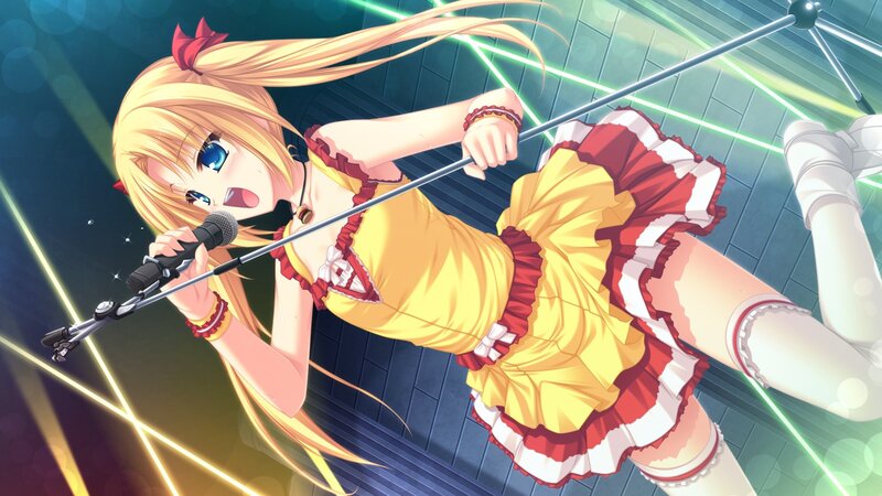 anime girl singing on stage
