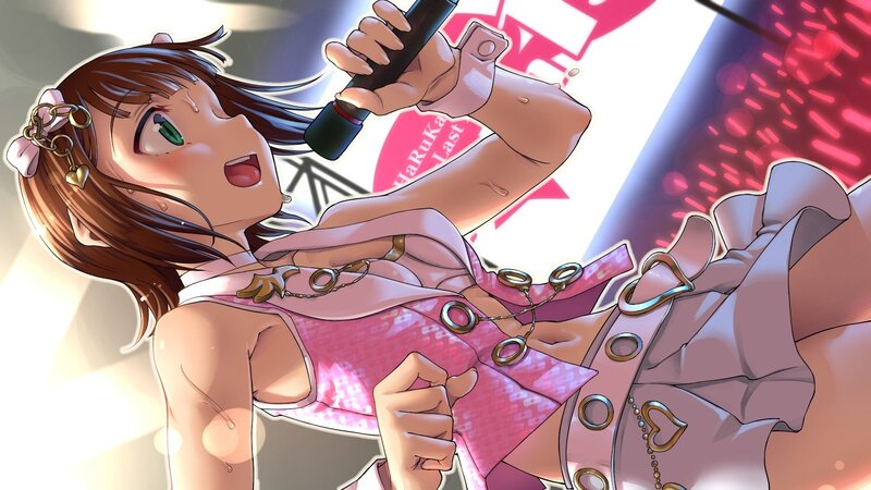 anime girl singing on stage