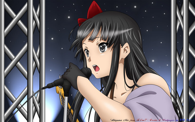 anime girl singing on stage