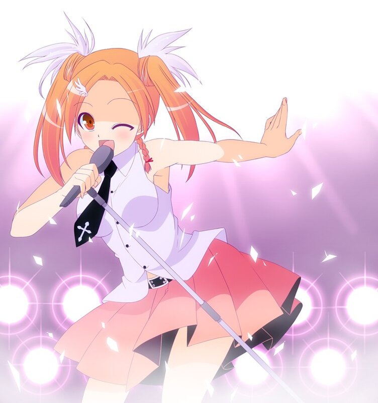 anime girl singing on stage