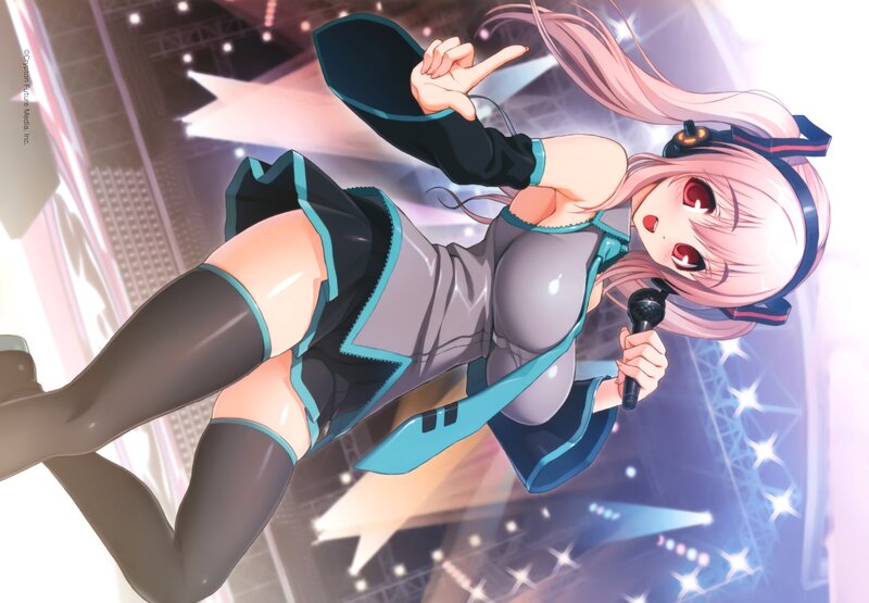 Anime Girl Singing on Stage — Pink