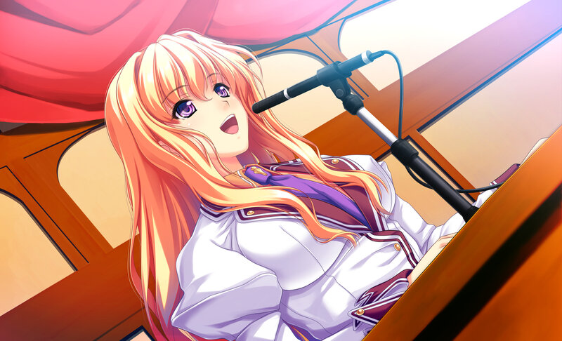 Anime Girl Singing — Orange, Dramatic