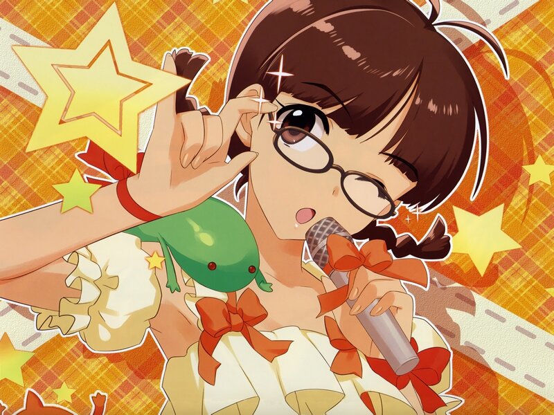 Anime Girl Singing — Orange, Energetic