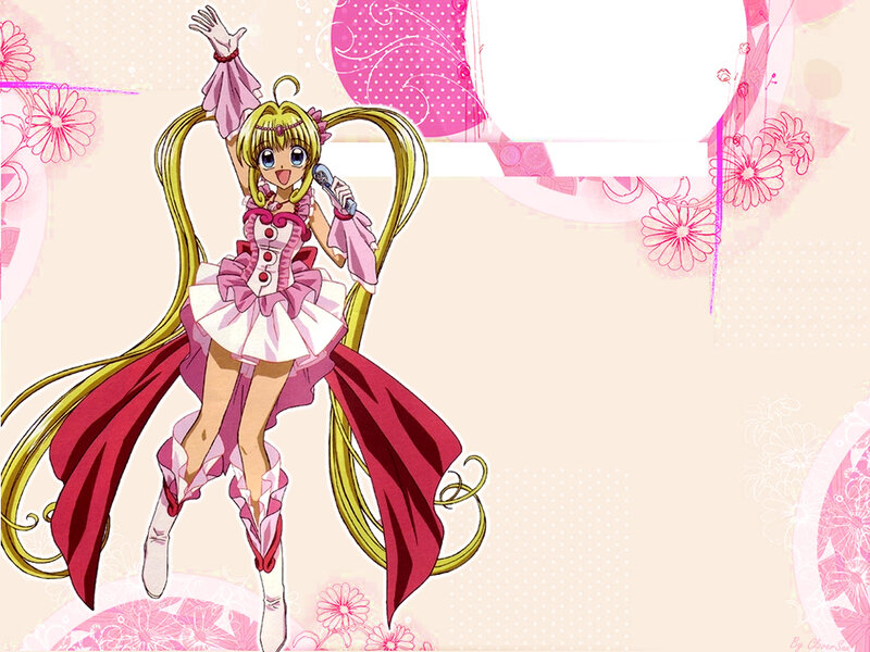 Anime Girl Singing — Pink, Cheerful, Microphone