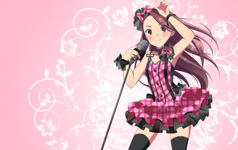 Anime Girl Singing — Pink, Cheerful