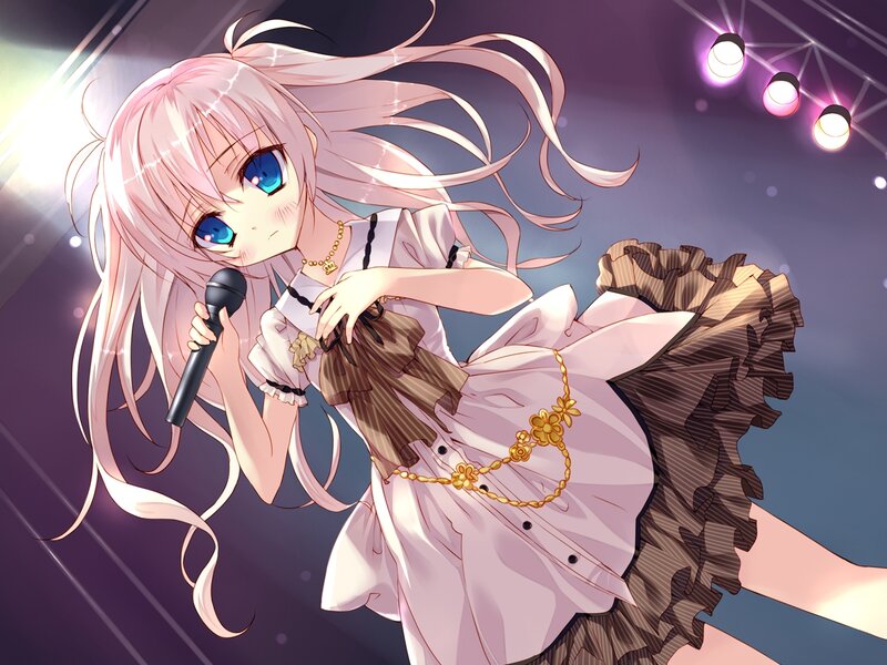 Anime Girl Singing — Pink, Dramatic, Night