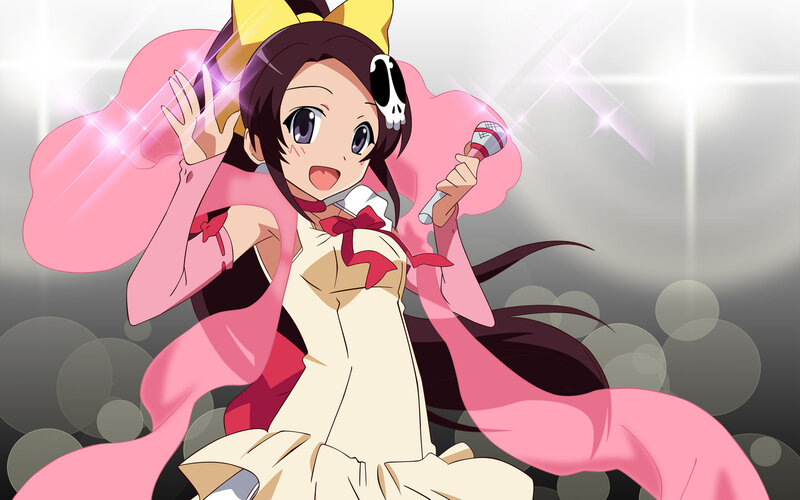 Anime Girl Singing — Pink, Energetic, Microphone