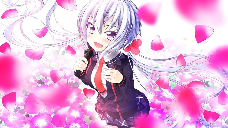 Anime Girl Singing — Pink, Joyful