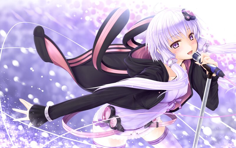 Anime Girl Singing — Purple, Dynamic
