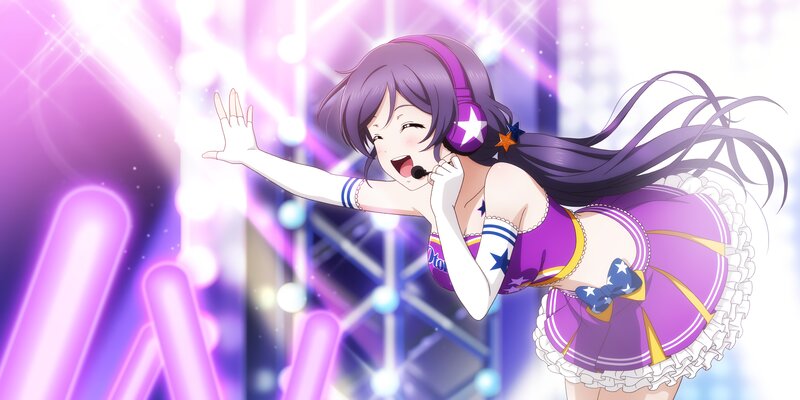 Anime Girl Singing — Purple, Energetic, Headphones