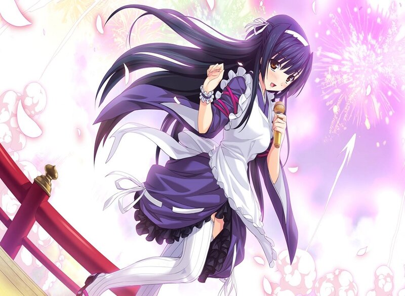 Anime Girl Singing — Purple, Festive