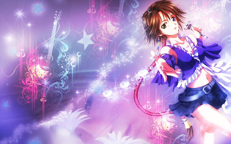 Anime Girl Singing — Purple