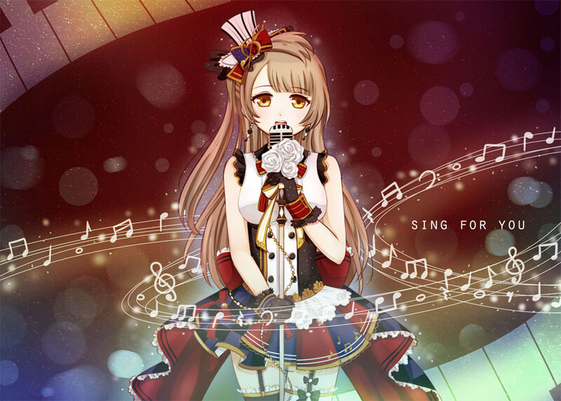 Anime Girl Singing — Red, Dramatic, Digital Art, Microphone