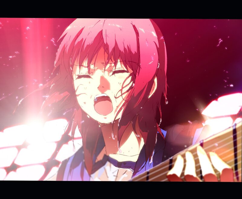 Anime Girl Singing — Red, Dramatic, Guitar