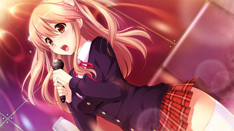 Anime Girl Singing — Red, Dramatic, Microphone