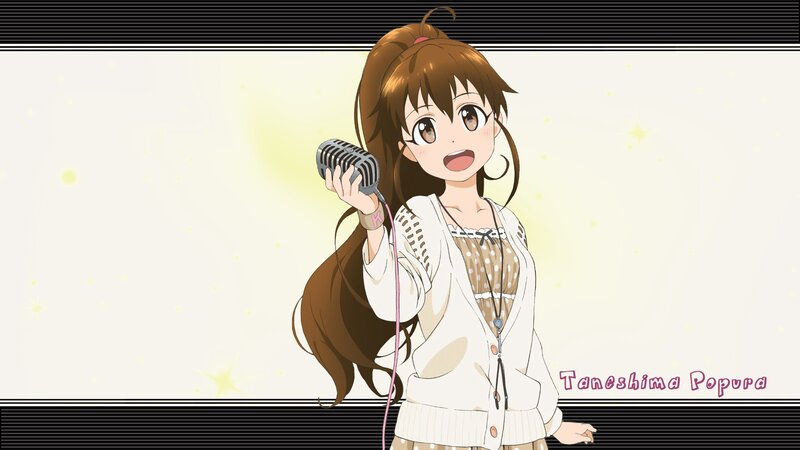 Anime Girl Singing — White, Cheerful