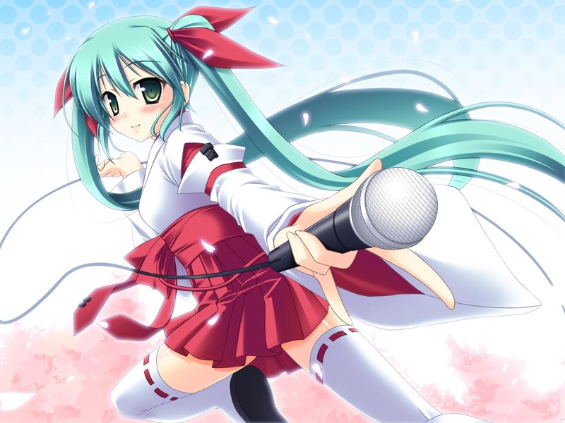 Anime Girl Singing — White, Energetic, Spring