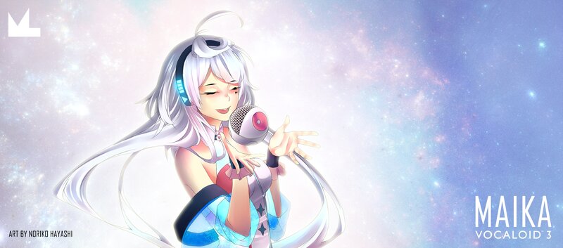 Anime Girl Singing — White, Serene, Digital Art