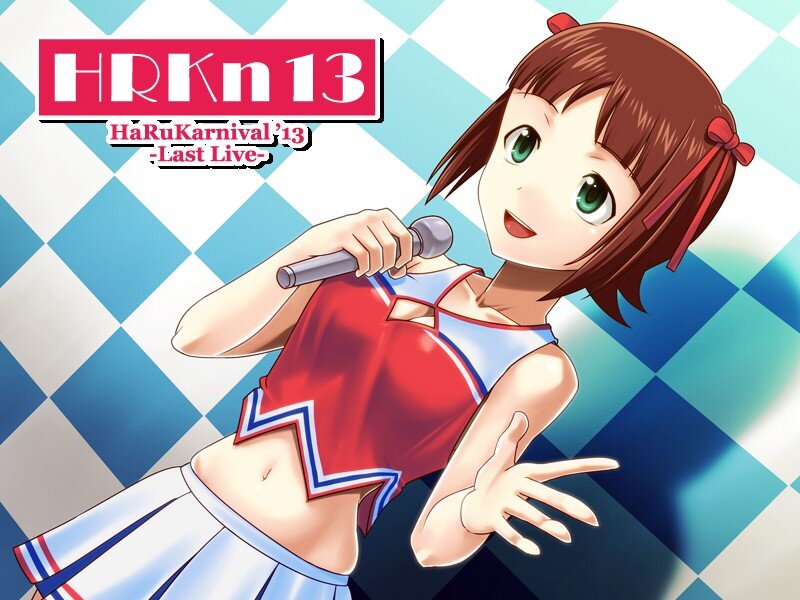 Anime girl singing with microphone