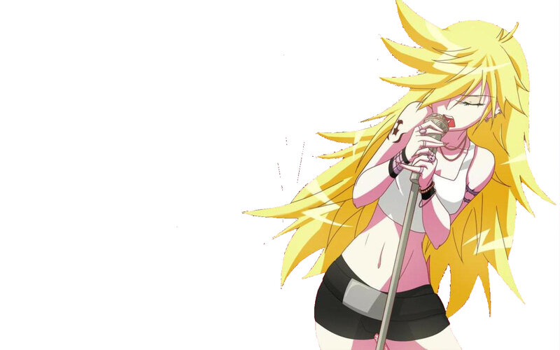 Anime Girl Singing — Yellow, Energetic, Microphone, Long Hair