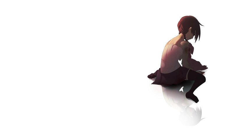 anime girl sitting alone