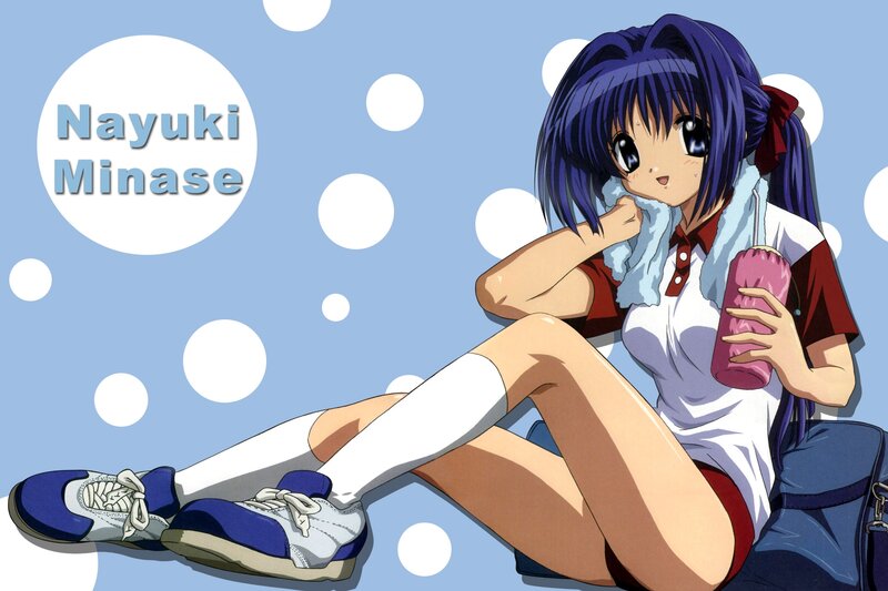 Anime Girl Sitting — Blue, Relaxed