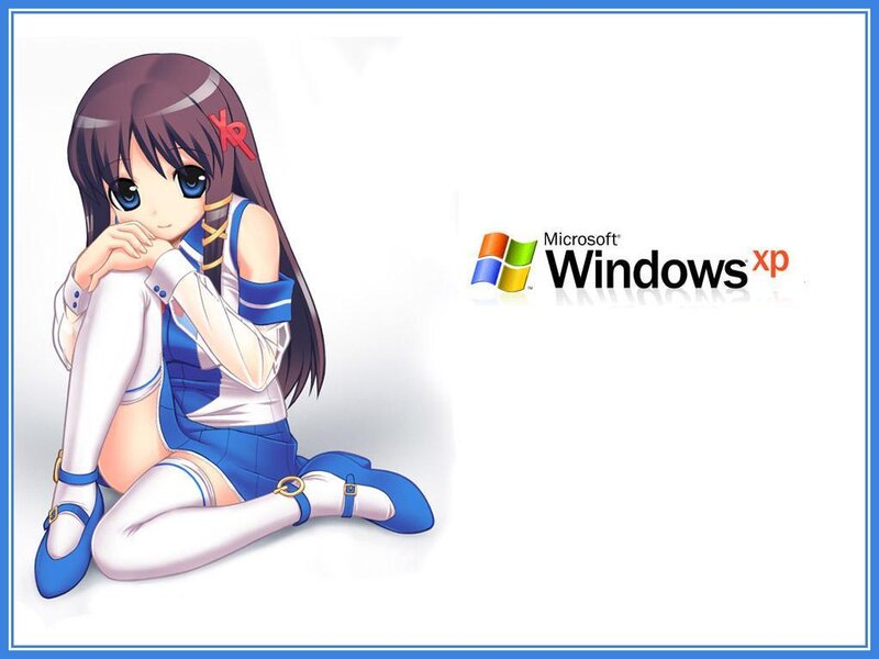 Anime Girl Sitting — Blue