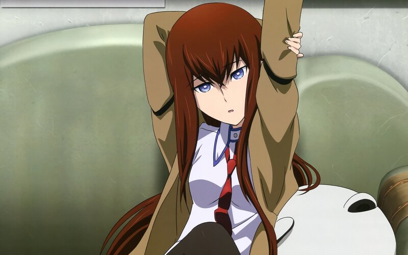 Anime Girl Sitting — Brown, Neutral